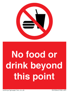 PH10044: No food or drink beyond this point