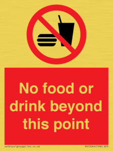 PH10044: No food or drink beyond this point