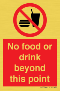 PH10044: No food or drink beyond this point