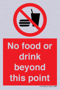 PH10044: No food or drink beyond this point