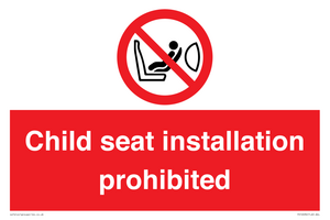 PH12636: Child seat installation prohibited