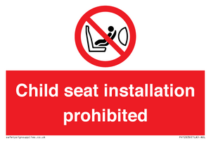 PH12636: Child seat installation prohibited