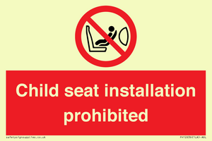PH12636: Child seat installation prohibited