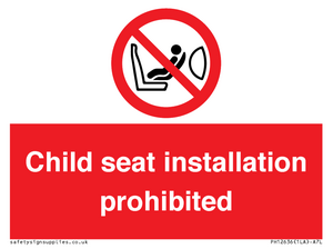 PH12636: Child seat installation prohibited