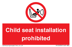 PH12636: Child seat installation prohibited