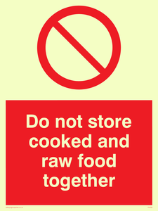 PH208: do not store cooked and raw food together