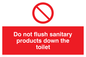 PH5472: Do not flush sanitary products