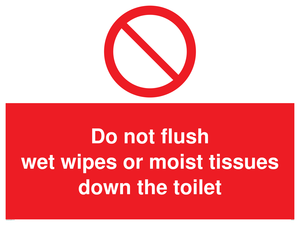 PH5783: Do not flush wet wipes or moist tissues down the toilet