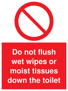 PH5783: Do not flush wet wipes or moist tissues down the toilet