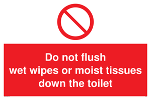 PH5783: Do not flush wet wipes or moist tissues down the toilet