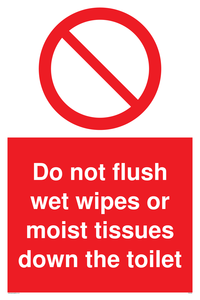 PH5783: Do not flush wet wipes or moist tissues down the toilet
