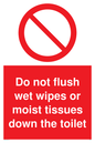PH5783: Do not flush wet wipes or moist tissues down the toilet