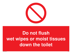 PH5783: Do not flush wet wipes or moist tissues down the toilet