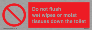 PH5783: Do not flush wet wipes or moist tissues down the toilet