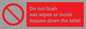 PH5783: Do not flush wet wipes or moist tissues down the toilet