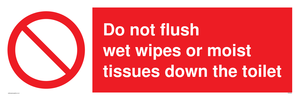 PH5783: Do not flush wet wipes or moist tissues down the toilet