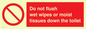 PH5783: Do not flush wet wipes or moist tissues down the toilet