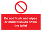 PH5783: Do not flush wet wipes or moist tissues down the toilet