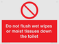 PH5783: Do not flush wet wipes or moist tissues down the toilet