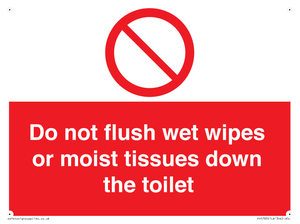 PH5783: Do not flush wet wipes or moist tissues down the toilet