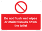 PH5783: Do not flush wet wipes or moist tissues down the toilet