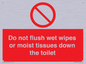 PH5783: Do not flush wet wipes or moist tissues down the toilet