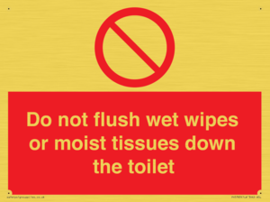 PH5783: Do not flush wet wipes or moist tissues down the toilet