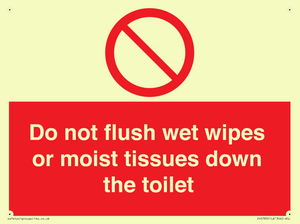 PH5783: Do not flush wet wipes or moist tissues down the toilet