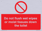 PH5783: Do not flush wet wipes or moist tissues down the toilet