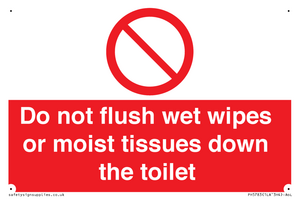 PH5783: Do not flush wet wipes or moist tissues down the toilet