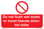 PH5783: Do not flush wet wipes or moist tissues down the toilet