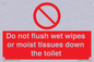 PH5783: Do not flush wet wipes or moist tissues down the toilet