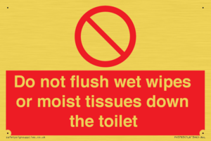 PH5783: Do not flush wet wipes or moist tissues down the toilet