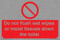 PH5783: Do not flush wet wipes or moist tissues down the toilet