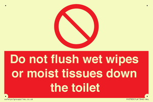 PH5783: Do not flush wet wipes or moist tissues down the toilet