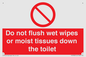 PH5783: Do not flush wet wipes or moist tissues down the toilet