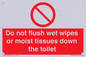 PH5783: Do not flush wet wipes or moist tissues down the toilet