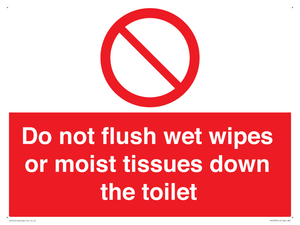 PH5783: Do not flush wet wipes or moist tissues down the toilet
