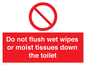 PH5783: Do not flush wet wipes or moist tissues down the toilet