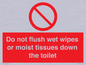 PH5783: Do not flush wet wipes or moist tissues down the toilet