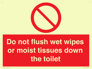PH5783: Do not flush wet wipes or moist tissues down the toilet