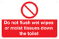 PH5783: Do not flush wet wipes or moist tissues down the toilet