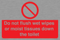 PH5783: Do not flush wet wipes or moist tissues down the toilet
