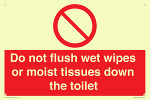 PH5783: Do not flush wet wipes or moist tissues down the toilet