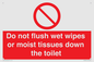 PH5783: Do not flush wet wipes or moist tissues down the toilet