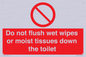 PH5783: Do not flush wet wipes or moist tissues down the toilet