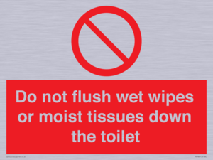 PH5783: Do not flush wet wipes or moist tissues down the toilet