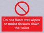 PH5783: Do not flush wet wipes or moist tissues down the toilet