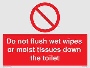 PH5783: Do not flush wet wipes or moist tissues down the toilet