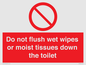 PH5783: Do not flush wet wipes or moist tissues down the toilet